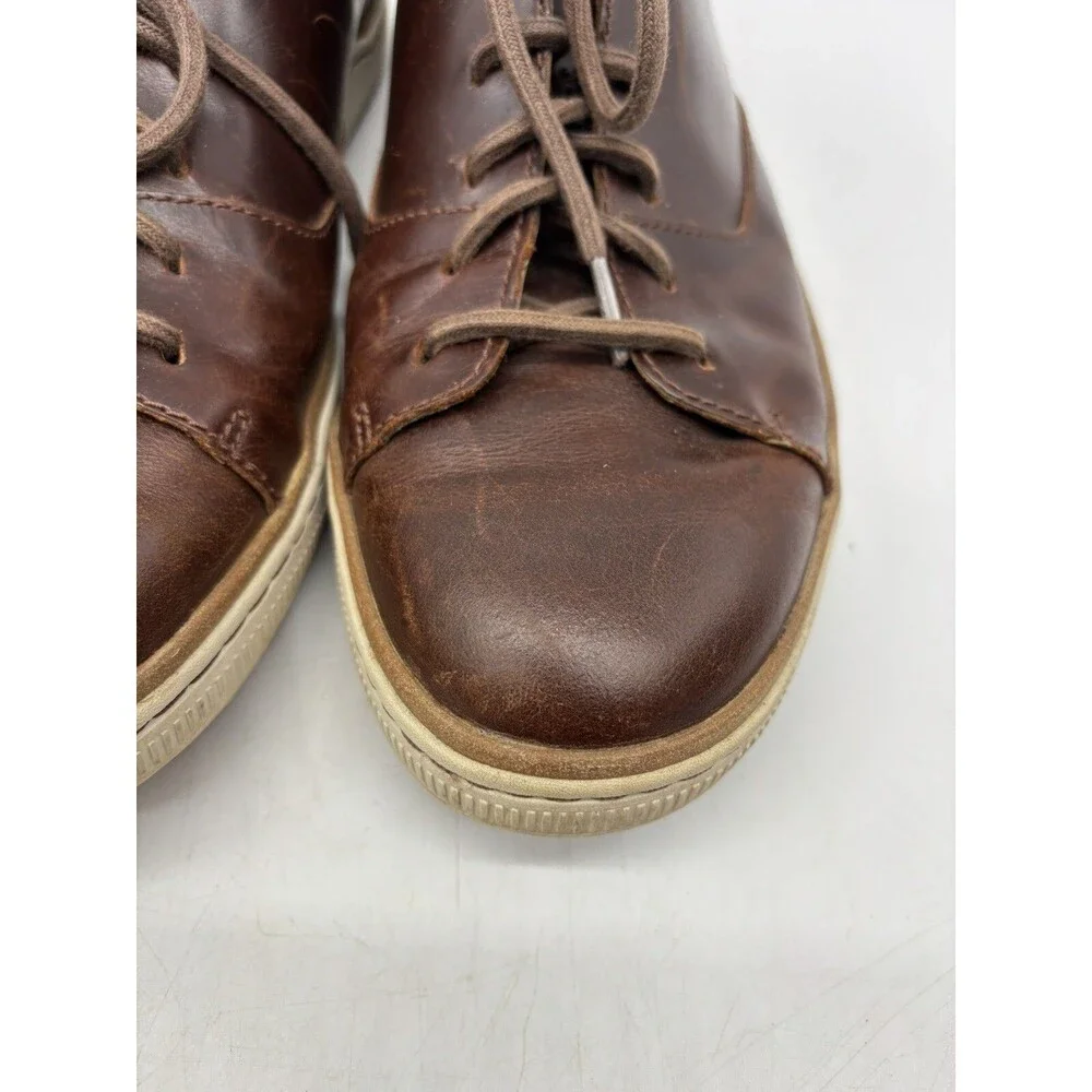 Clarks Mens Low Chestnut Brown Leather Casual Sneakers Shoes Sz 13
